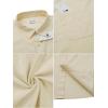 imageButton Down Short Sleeve Linen Shirts for Men Summer Casual Cotton Spread Collar Beach ShirtsBeige