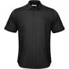 imageButton Down Short Sleeve Linen Shirts for Men Summer Casual Cotton Spread Collar Beach ShirtsBlack