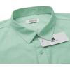 imageButton Down Short Sleeve Linen Shirts for Men Summer Casual Cotton Spread Collar Beach ShirtsGreen