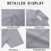 imageButton Down Short Sleeve Linen Shirts for Men Summer Casual Cotton Spread Collar Beach ShirtsGuayabera Grey