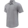 imageButton Down Short Sleeve Linen Shirts for Men Summer Casual Cotton Spread Collar Beach ShirtsGuayabera Grey
