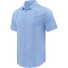 imageButton Down Short Sleeve Linen Shirts for Men Summer Casual Cotton Spread Collar Beach ShirtsGuayaberablue
