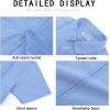 imageButton Down Short Sleeve Linen Shirts for Men Summer Casual Cotton Spread Collar Beach ShirtsGuayaberablue