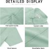 imageButton Down Short Sleeve Linen Shirts for Men Summer Casual Cotton Spread Collar Beach ShirtsGuayaberamint Green