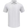 imageButton Down Short Sleeve Linen Shirts for Men Summer Casual Cotton Spread Collar Beach ShirtsGuayaberawhite