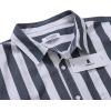 imageButton Down Short Sleeve Linen Shirts for Men Summer Casual Cotton Spread Collar Beach ShirtsStripe Grey