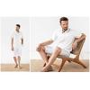 imageButton Down Short Sleeve Linen Shirts for Men Summer Casual Cotton Spread Collar Beach ShirtsWhite