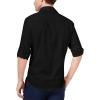 imageButton Down Short Sleeve Linen Shirts for Men Summer Casual Cotton Spread Collar Beach ShirtsYblack