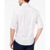 imageButton Down Short Sleeve Linen Shirts for Men Summer Casual Cotton Spread Collar Beach ShirtsYwhite