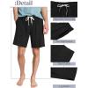 imageMens Drawstring Casual Shorts Elastic Waist Summer Beach Shorts with PocketsBlack