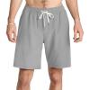 imageMens Drawstring Casual Shorts Elastic Waist Summer Beach Shorts with PocketsGrey
