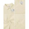 imageButton Down Linen Shirts for Men Casual Long Sleeve Regular Fit Cotton Beach Shirts with PocketBeige