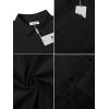 imageButton Down Linen Shirts for Men Casual Long Sleeve Regular Fit Cotton Beach Shirts with PocketBlack