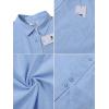 imageButton Down Linen Shirts for Men Casual Long Sleeve Regular Fit Cotton Beach Shirts with PocketBlue