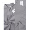 imageButton Down Linen Shirts for Men Casual Long Sleeve Regular Fit Cotton Beach Shirts with PocketGrey