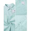 imageButton Down Linen Shirts for Men Casual Long Sleeve Regular Fit Cotton Beach Shirts with PocketMint Blue