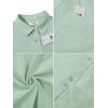 imageButton Down Linen Shirts for Men Casual Long Sleeve Regular Fit Cotton Beach Shirts with PocketMint Green