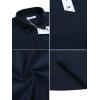 imageButton Down Linen Shirts for Men Casual Long Sleeve Regular Fit Cotton Beach Shirts with PocketNavy