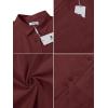imageButton Down Linen Shirts for Men Casual Long Sleeve Regular Fit Cotton Beach Shirts with PocketRed Wine