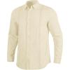 imageButton Down Linen Shirts for Men Casual Long Sleeve Regular Fit Cotton Beach Shirts with PocketZ Guayabera Beige