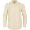 imageButton Down Linen Shirts for Men Casual Long Sleeve Regular Fit Cotton Beach Shirts with PocketZ Guayabera Beige