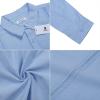 imageButton Down Linen Shirts for Men Casual Long Sleeve Regular Fit Cotton Beach Shirts with PocketZ Guayabera Blue