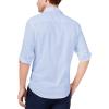 imageButton Down Long Sleeve Linen Shirts for Men Summer Casual Cotton Spread Collar Beach Shirts YBlue Large