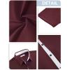imageMens Button Down Dress Shirts Short Sleeve Casual Shirts Wrinkle Free Business Shirt Stain SheildRed Wine