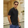imageMens Button Down Dress Shirts Short Sleeve Casual Shirts Wrinkle Free Business Shirt Stain SheildSlimfit Black