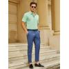 imageMens Button Down Dress Shirts Short Sleeve Casual Shirts Wrinkle Free Business Shirt Stain SheildSlimfit Light Green