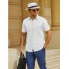 imageMens Button Down Dress Shirts Short Sleeve Casual Shirts Wrinkle Free Business Shirt Stain SheildSlimfit White