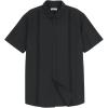 imageMens Casual Linen Cotton Button Down Short Sleeve Shirts Cuban Camp Guayabera Beach TopsCubanblack