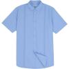 imageMens Casual Linen Cotton Button Down Short Sleeve Shirts Cuban Camp Guayabera Beach TopsCubanblue