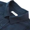 imageMens Casual Linen Cotton Button Down Short Sleeve Shirts Cuban Camp Guayabera Beach TopsCubannavy Blue