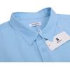 imageMens Casual Linen Cotton Button Down Short Sleeve Shirts Cuban Camp Guayabera Beach TopsWater Blue