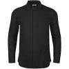 imageMens Casual Long Sleeve Cotton Linen Shirts Buttons Down Solid Plain RollUp Sleeve Summer Beach ShirtsBlack