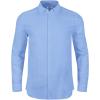 imageMens Casual Long Sleeve Cotton Linen Shirts Buttons Down Solid Plain RollUp Sleeve Summer Beach ShirtsBlue