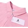 imageMens Casual Long Sleeve Cotton Linen Shirts Buttons Down Solid Plain RollUp Sleeve Summer Beach ShirtsNew Pink