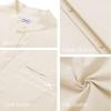 imageMens Casual Long Sleeve Cotton Linen Shirts Buttons Down Solid Plain RollUp Sleeve Summer Beach ShirtsXbeige