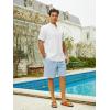 imageMens Cuban Guayabera Shirts Cotton Linen Button Down Short Sleeve Shirts Casual Summer Beach Shirt