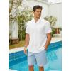 imageMens Cuban Guayabera Shirts Cotton Linen Button Down Short Sleeve Shirts Casual Summer Beach Shirt