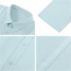 imageMens Linen Cuban Guayabera Button Down Shirts Short Sleeve Casual Summer Beach TopsMint Blue
