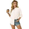 imageButton Down Shirts for Women Long Sleeve Dress Blouse Casual Solid Office Work TopsApricot