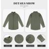 imageButton Down Shirts for Women Long Sleeve Dress Blouse Casual Solid Office Work TopsArmy Green