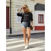 imageButton Down Shirts for Women Long Sleeve Dress Blouse Casual Solid Office Work TopsBlack