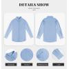 imageButton Down Shirts for Women Long Sleeve Dress Blouse Casual Solid Office Work TopsSky Blue