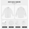 imageButton Down Shirts for Women Long Sleeve Dress Blouse Casual Solid Office Work TopsWhite