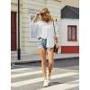 imageButton Down Shirts for Women Long Sleeve Dress Blouse Casual Solid Office Work TopsWhite