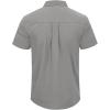imageMens Casual Linen Button Down Short Sleeve Shirts Beach Summer Spread Collar Pocket TopsGrey
