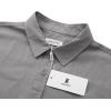 imageMens Casual Linen Button Down Short Sleeve Shirts Beach Summer Spread Collar Pocket TopsGrey